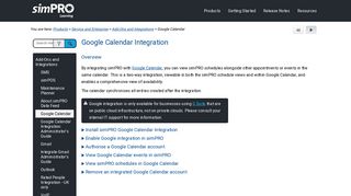 Google Calendar Integration | simPRO