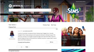 Solved: Sims 3 Password Issue. Not an incorrect password! - Answer HQ