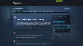 New User Registration Crashing :: The Sims(TM) 3 General Discussions