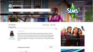 Solved: how do i link my EA account to sims 3 community account ...