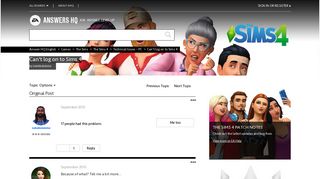 Can't log on to Sims 4 - Answer HQ