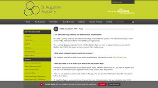SIMS Student App - FAQ - St Augustine Academy