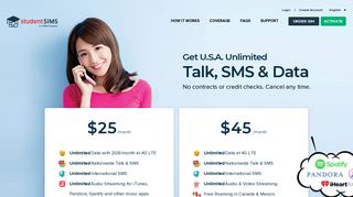 StudentSIMS - Get U.S.A. Unlimited Talk, SMS & Data
