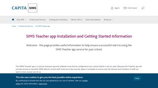 SIMS Teacher app Installation and Getting Started Information | Capita ...