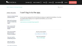 I can't log in to the app. - Sinemia