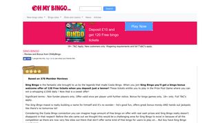 Sing Bingo | Grab £30 Free Play At Sing Bingo | Play now - OhMyBingo