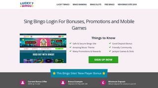 Sing Bingo Login For Bonuses, Promotions and Mobile Games - Lucky ...