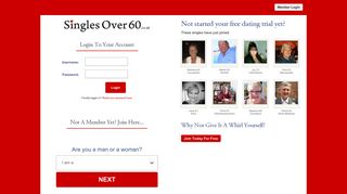Log In To Your Over 60 Dating Account - Singles Over 60 Dating