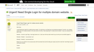Urgent! Need Single Login for multiple domain website. | The ASP ...