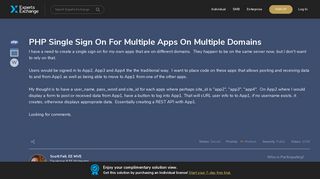 PHP Single Sign On For Multiple Apps On Multiple Domains
