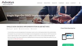 Single Sign-On (SSO) implementation in ASP.NET MVC - Advaiya
