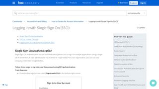 Logging in with Single Sign On (SSO) - Box