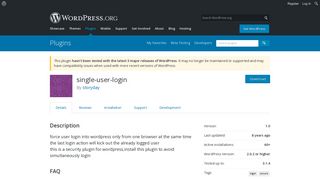 single-user-login | WordPress.org