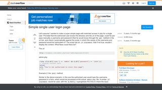 Simple single user login page - Stack Overflow