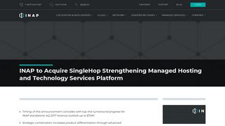 INAP to Acquire SingleHop Strengthening Managed Hosting and ...