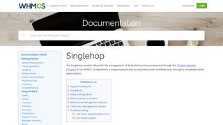 Singlehop - WHMCS Documentation