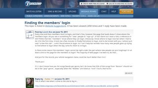 Finding the members' login | SingSnap Karaoke