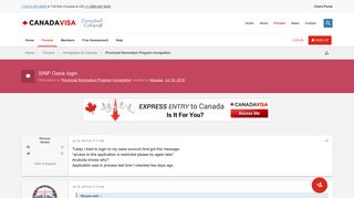 SINP Oasis login - Canadavisa.com