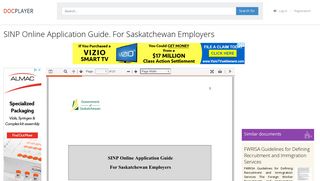 SINP Online Application Guide. For Saskatchewan Employers - PDF