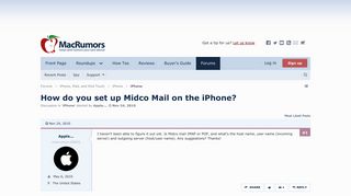 How do you set up Midco Mail on the iPhone? | MacRumors Forums