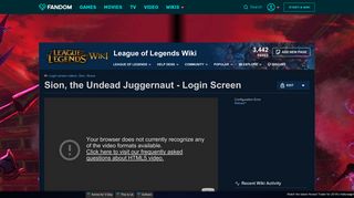 Video - Sion, the Undead Juggernaut - Login Screen | League of ...