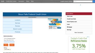 Sioux Falls Federal Credit Union - Sioux Falls, SD - Credit Unions Online