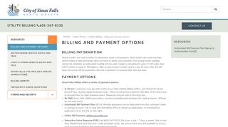 Billing and Payment Options - City of Sioux Falls