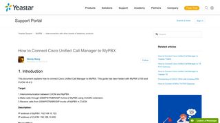 How to Connect Cisco Unified Call Manager to MyPBX - Yeastar Support