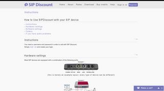 Instructions - SIPDiscount - Low Cost VoIP Calls!