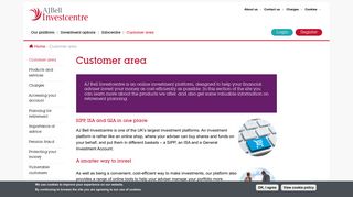 Customer area | AJ Bell Investcentre
