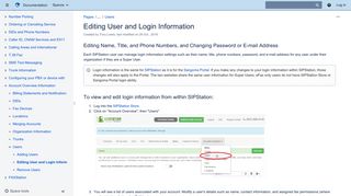 Editing User and Login Information - SIPStation and FAXStation ...