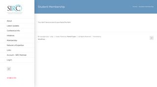 Student Membership – SIRC