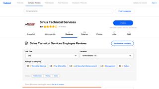 Working at Sirius Technical Services: Employee Reviews | Indeed.com