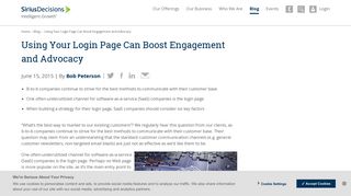 Using Your Login Page Can Boost Engagement and ... - SiriusDecisions