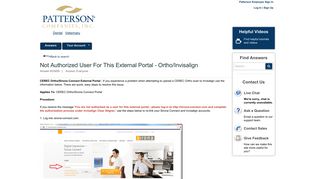 Sirona Connect Portal Down - Patterson - Service