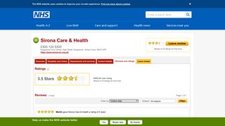 Reviews and ratings - Sirona Care & Health - NHS