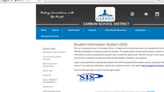 Student Information System (SIS) • Page - Carbon School District