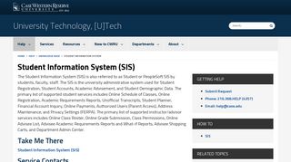Student Information System (SIS) - Case Western Reserve University