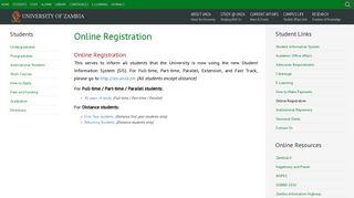 Online Registration | University of Zambia - UnZa