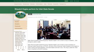 Wasatch Eagles perform for Utah State Senate | Nebo School District