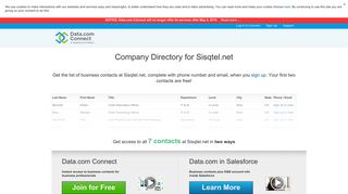 Sisqtel.net Company Directory of Business Contacts from Data.com ...