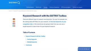 Keyword-Research with the SISTRIX Toolbox - SISTRIX