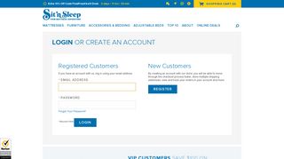 Customer Login | Sit 'n Sleep