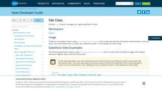 Site Class | Apex Developer Guide | Salesforce Developers