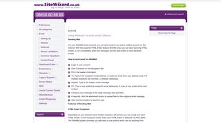 SiteWizard Knowledge Base - Using Webmail to send emails (Basics)