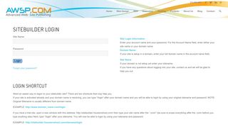 SiteBuilder Login | Advanced Web Site Publishing - Austin Web Design