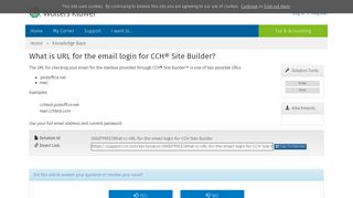 What is URL for the email login for CCH® Site Builder? - CCH Support