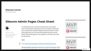 Sitecore Admin Pages Cheat Sheet – Sitecore Corner