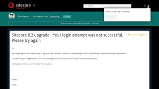 Sitecore 8.2 upgrade - Your login attempt was not successful. Please ...
