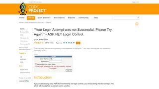 “Your Login Attempt was not Successful. Please Try Again.” - ASP.NET ...